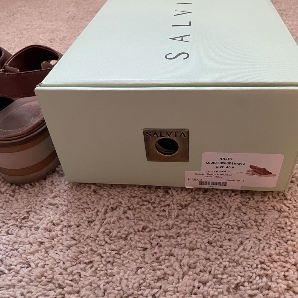 Salvia Haley Cuoio Cowhide Nappa Sandals, Size 40 View 5